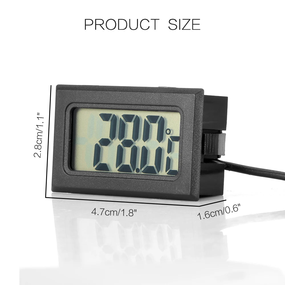 Mini thermomètre numérique LCD avec sonde étanche, de -50 °C à 110 °C, pour aquarium, voiture, bain-marie, testeur de température avec capteur intégré
