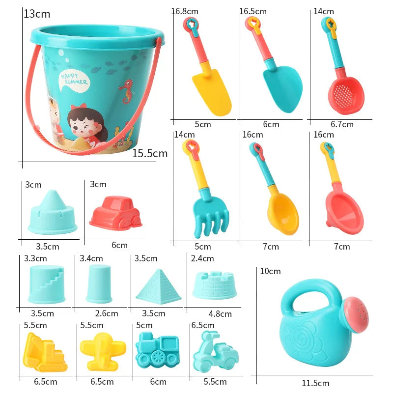 Kids' Beach Sand Toy Set with Bucket and Shovel