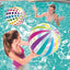 Colorful Striped Transparent Inflatable Beach Ball for Beach, Pool, and Party Games (Ages 14+）