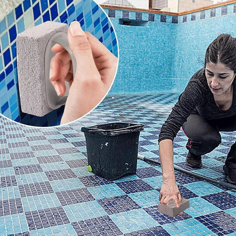 Pool-Bimsstein-Reiniger, Calcium- und Rostentferner für Poolfliesen, einfaches DIY-Reinigungswerkzeug mit haltbarem Kunststoffgriff