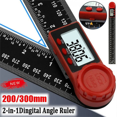 2-in-1 Digital Angle Meter Inclinometer Digital Angle Ruler Electronic Goniometer Protractor Angle finder Measuring Tool