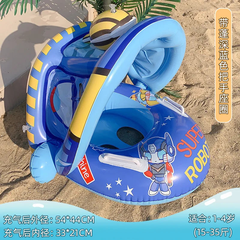 Infant Inflatable Swimming Float Seat with Sunshade