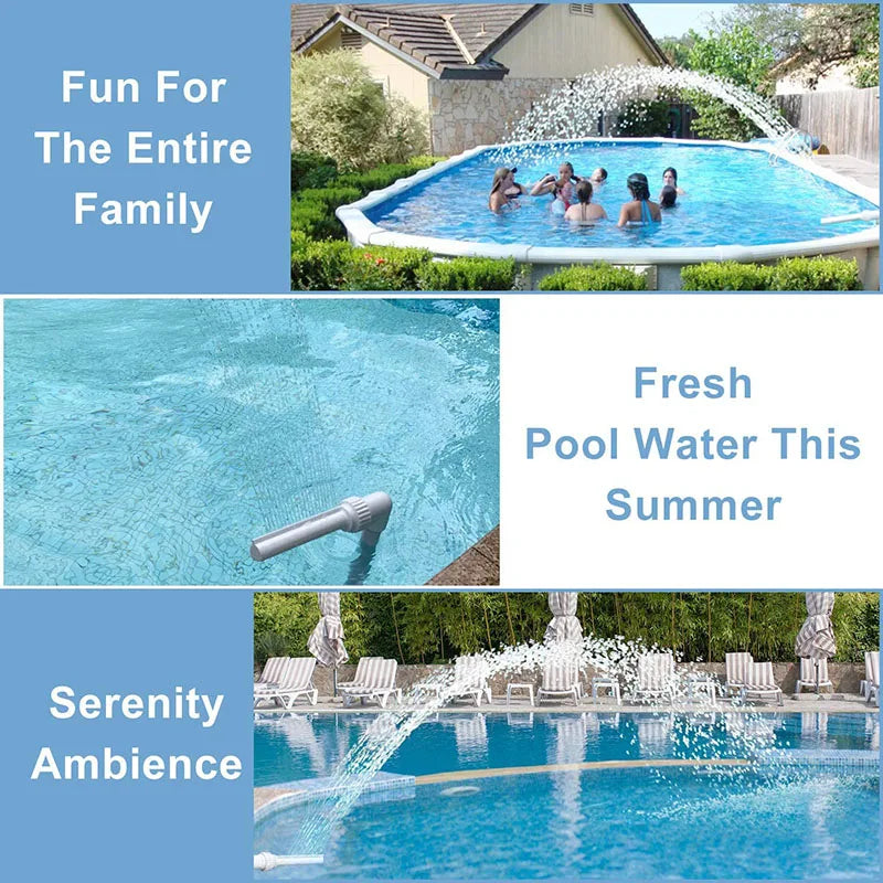 Swimming Pool Waterfall Fountain Kit PVC Spray Pool Spa Decoration Easy Install Accessory
