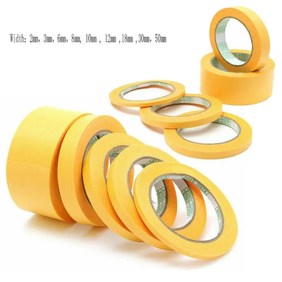 1pcs 2-50mm Yellow Masking Tape Adhesive Tape Textured Paper Car Paint Decoration Seamless Hand Tear Without Mark For Painting