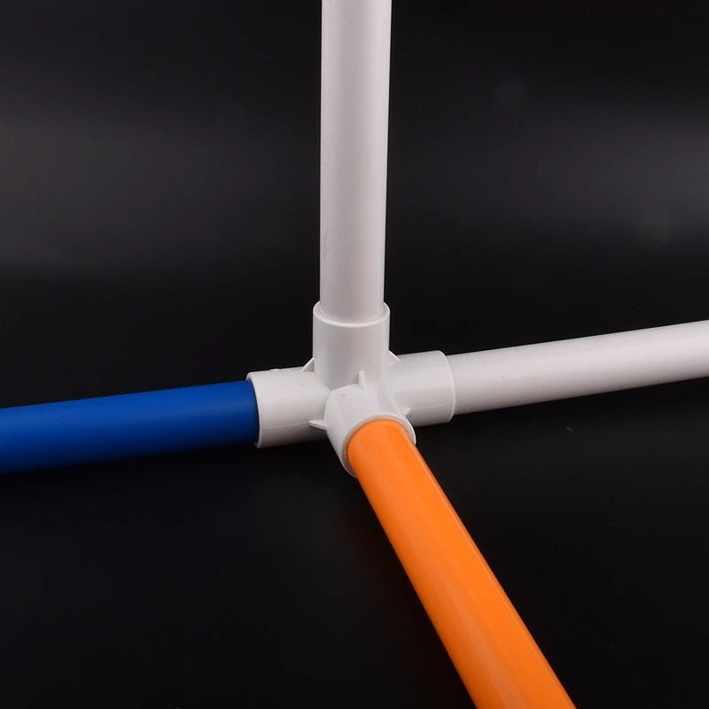 White PVC Multi-Way Connector: 20~50mm Water Pipe Fittings for Garden, Aquarium, and Tank Supplies