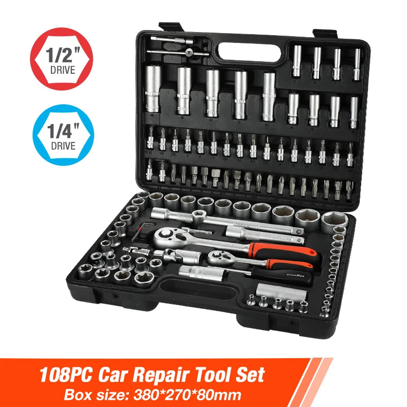 Juego de Herramientas de Reparación ValueMax 27-122PC - Kit de Llaves de Taller en Casa