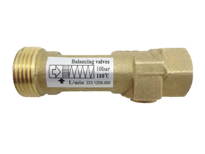 1 pcs Brass Flow Meter Balancing Valve Hot Water System Flow Sensor