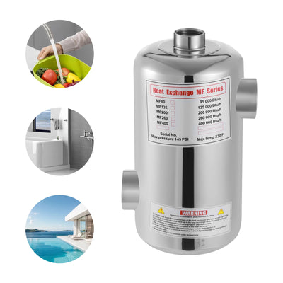 28kw Stainless Steel Swimming Pool Heat Exchanger, 1292x134 mm Swimming Pool Heat Exchanger