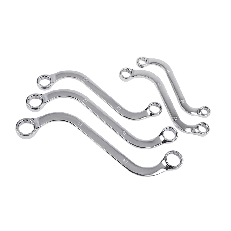 Llave Allen de Doble Extremo Tipo S 140-240MM Llave de Anillo Combinada Herramientas de Reparación de Placa de Ciruela Curvada