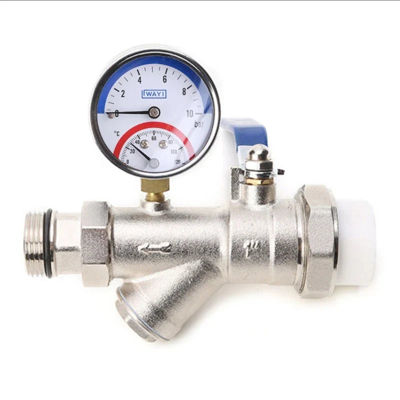 Kompaktes Thermo-Manometer: 0-10 Bar, 0-120¡æ Kesseldruckanzeige