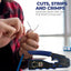 Herramienta de Crimpado RJ45 Pasante para Conectores Modulares Ethernet Cat6a/Cat6/Cat5/Cat5e 8P8C