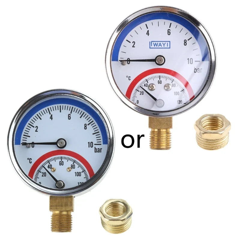 Kompaktes Thermo-Manometer: 0-10 Bar, 0-120¡æ Kesseldruckanzeige