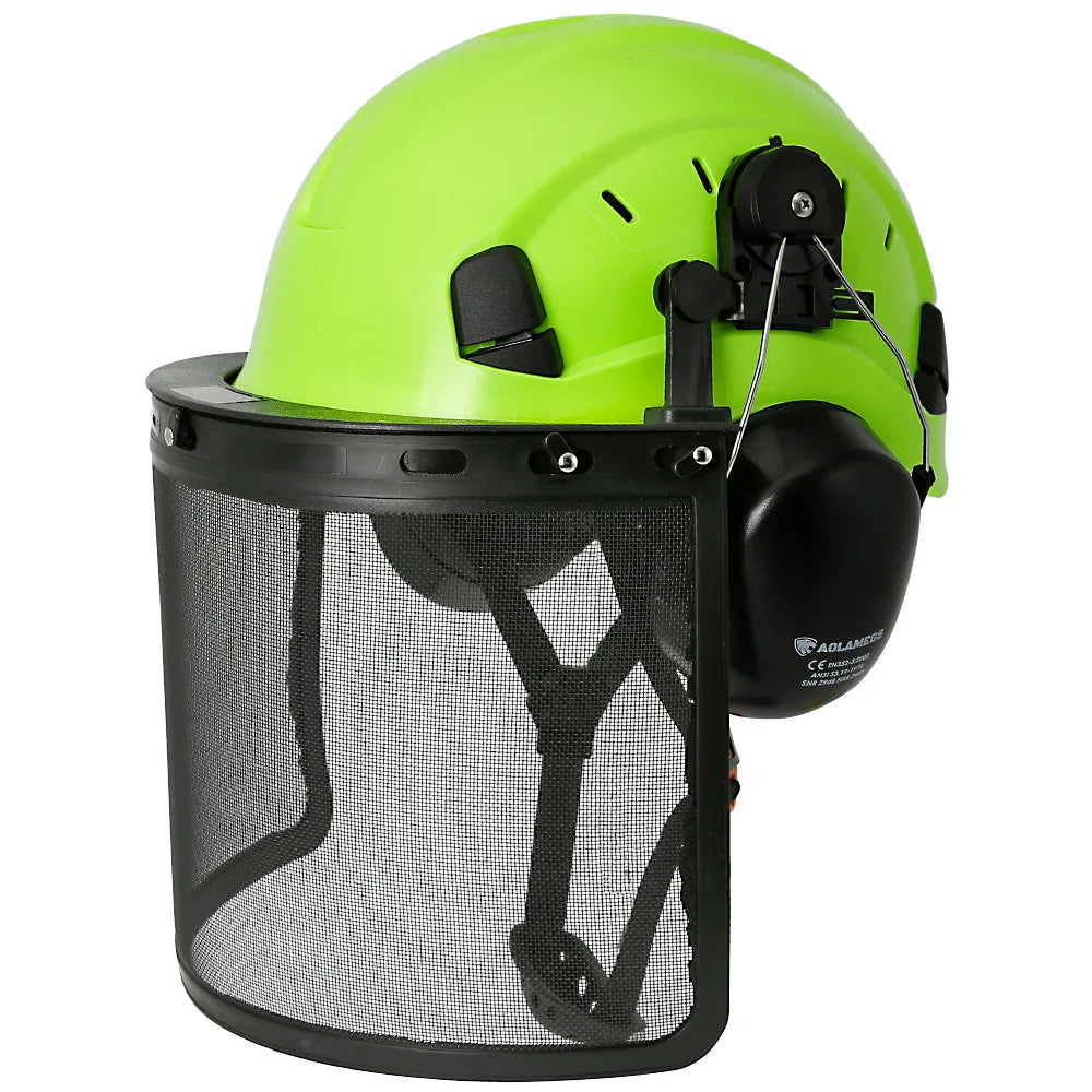 Industrial Forestry Safety Helmet Visor Earmuffs