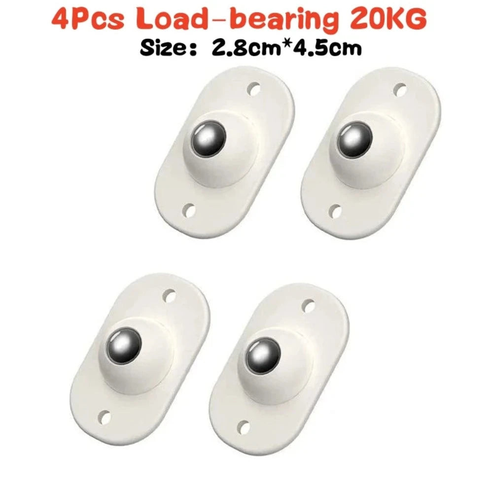 4Pcs Furniture Casters Wheels Heavy Duty Ball Pulley Self Adhesive Stainless Steel 360° Rotation Universal Wheel Load 20/200Kg
