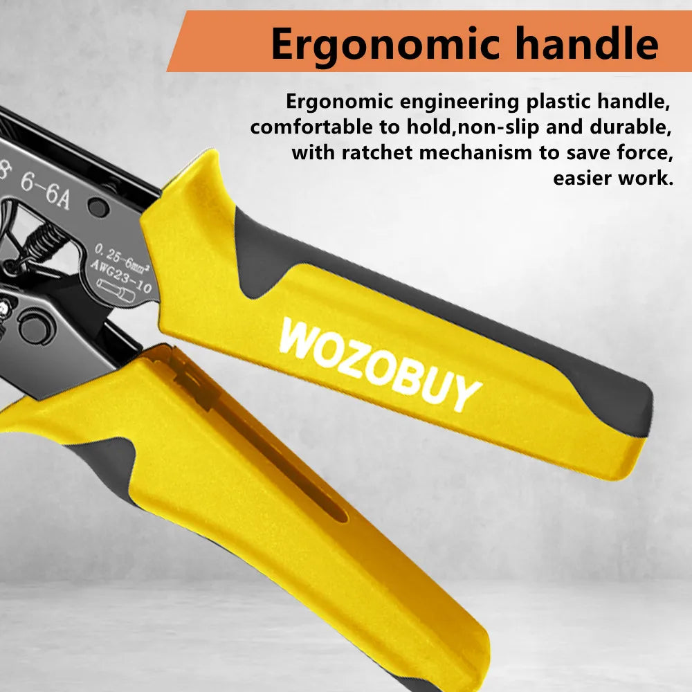 Ferrule Crimping Tool Kit with HSC8 6-6A/6-4A Pliers for Tubular Terminals 0.25-10 mm²