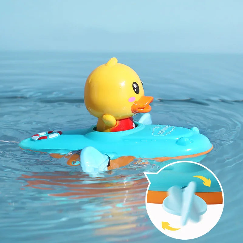 Yellow Duck Rowing Boat Bath Toy for Kids