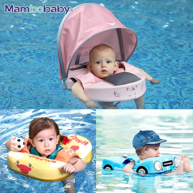 "Nicht aufblasbare Baby-Schwimmhilfen mit Sonnenschutz und Achsel-Schwimmring für Spa"