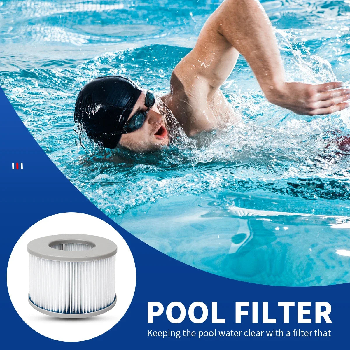 2-6 piezas Cartucho de Filtro de Agua de Bañera de Hidromasaje Inflable Reemplazo de Bomba Kit de Reemplazo de Filtro de Hidromasaje Amigable para Natación Elite
