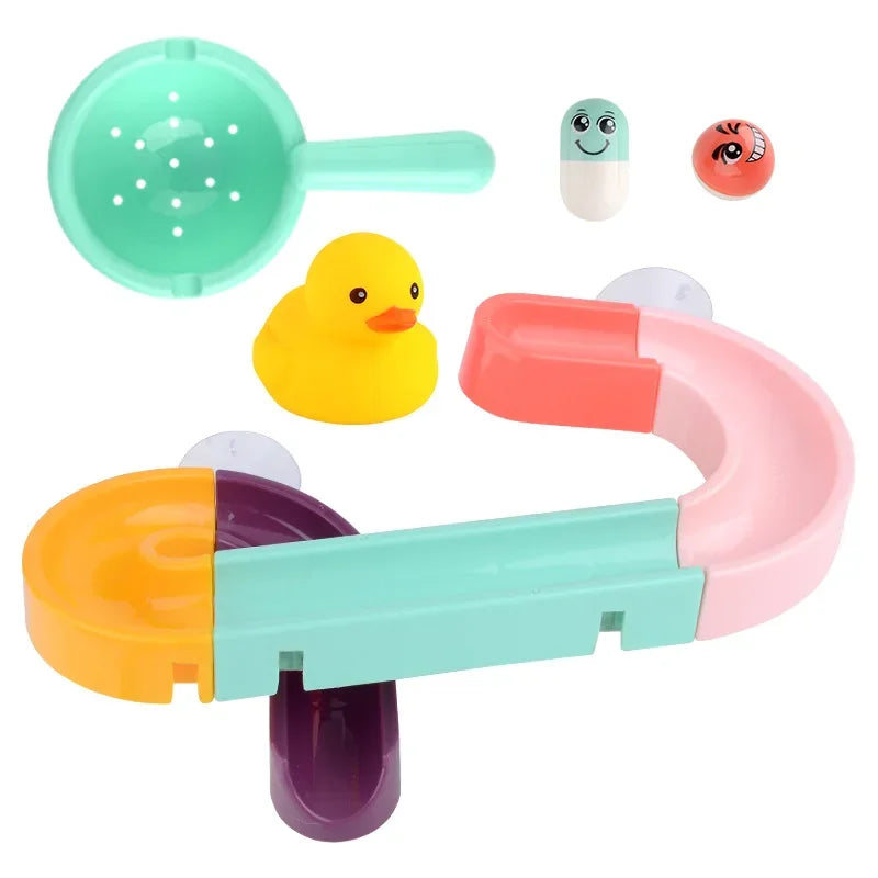 DIY Track Slide Suction Cup Bath Toy Set for Kids
