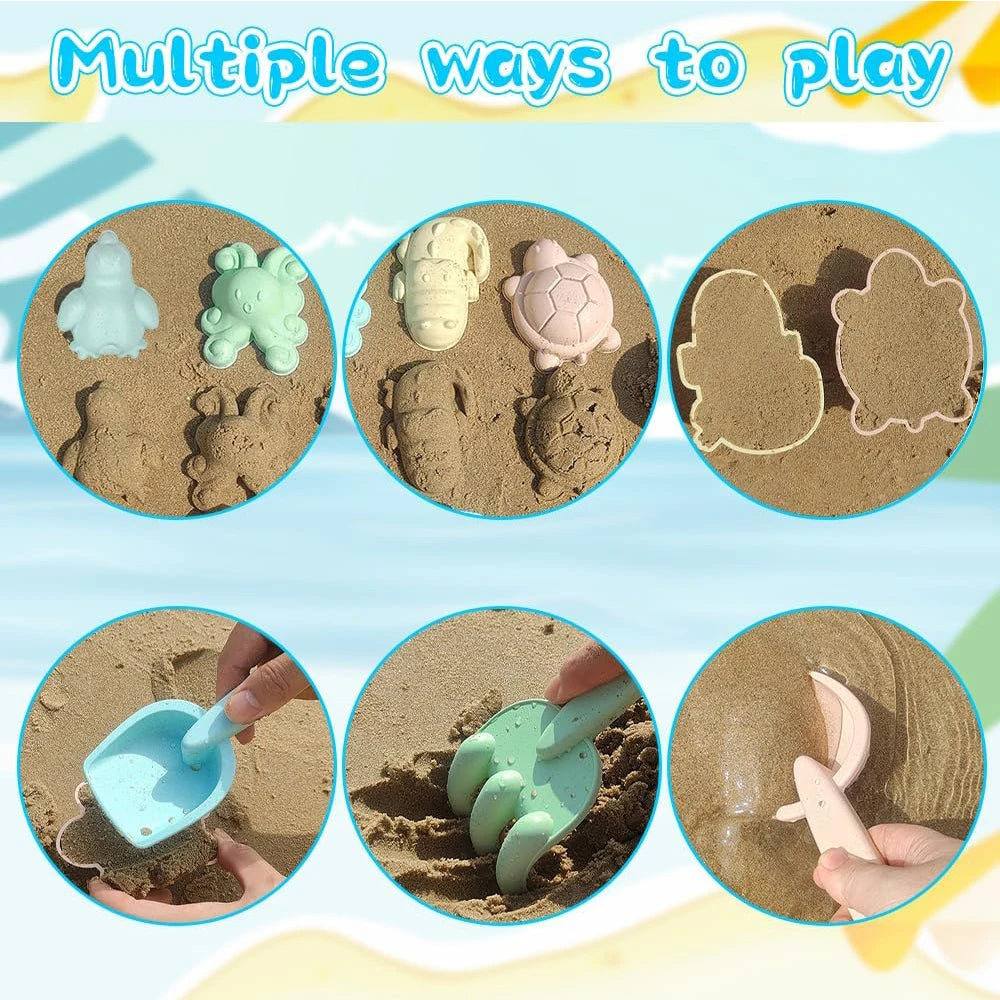 11-Piece Beach Sand Toy Set with Collapsible Bucket