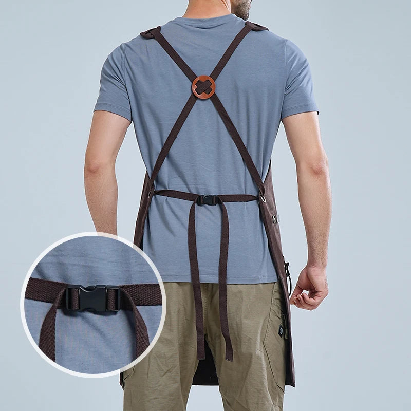 Thick Canvas Apron: Waterproof and Oil-Resistant Workwear for Repairs