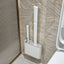 Toilettenbürste aus Silikon, Reinigungsbürste, flacher Kopf, flexibel, zur Wandmontage, Toilettenschüssel-Reiniger, Bürstenhalter-Set für WC, Badezimmer