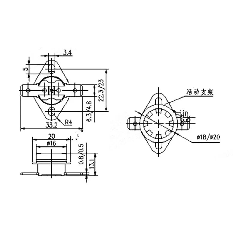 2pcs Normal Close Open Thermostat Switch Thermal Control Switch 5 10 15 20 25 30 40 45 50 55 60 65 70 75 80 85 90 95¡æ Temperature Sensor Switch KSD301