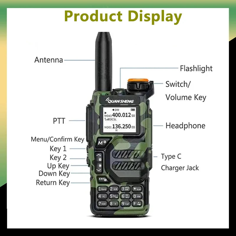 UV-K5 Walkie Talkie 5W 50-600MHz Radio UHF VHF NOAA Scrambler /DTMF Copia Frequenza Wireless UV-K58 UV-K6 Radio Bidirezionale