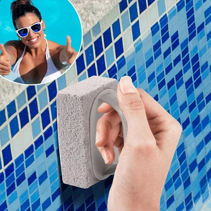 Pool-Bimsstein-Reiniger, Calcium- und Rostentferner für Poolfliesen, einfaches DIY-Reinigungswerkzeug mit haltbarem Kunststoffgriff