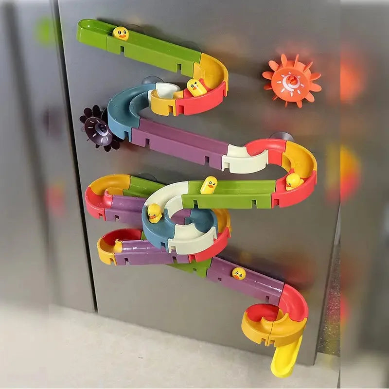 DIY Track Slide Suction Cup Bath Toy Set for Kids