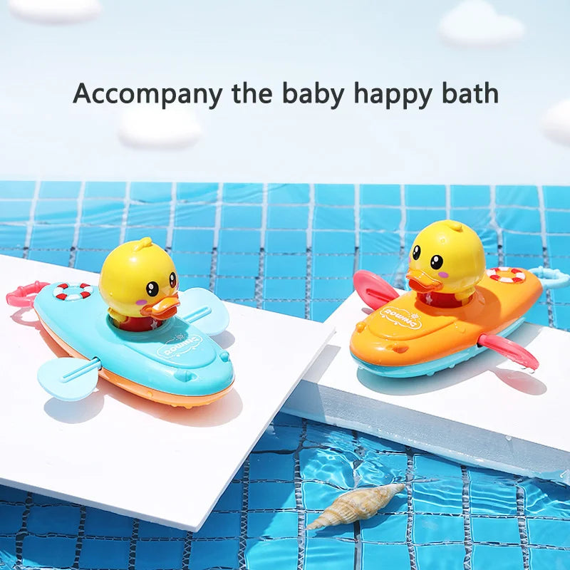 Yellow Duck Rowing Boat Bath Toy for Kids
