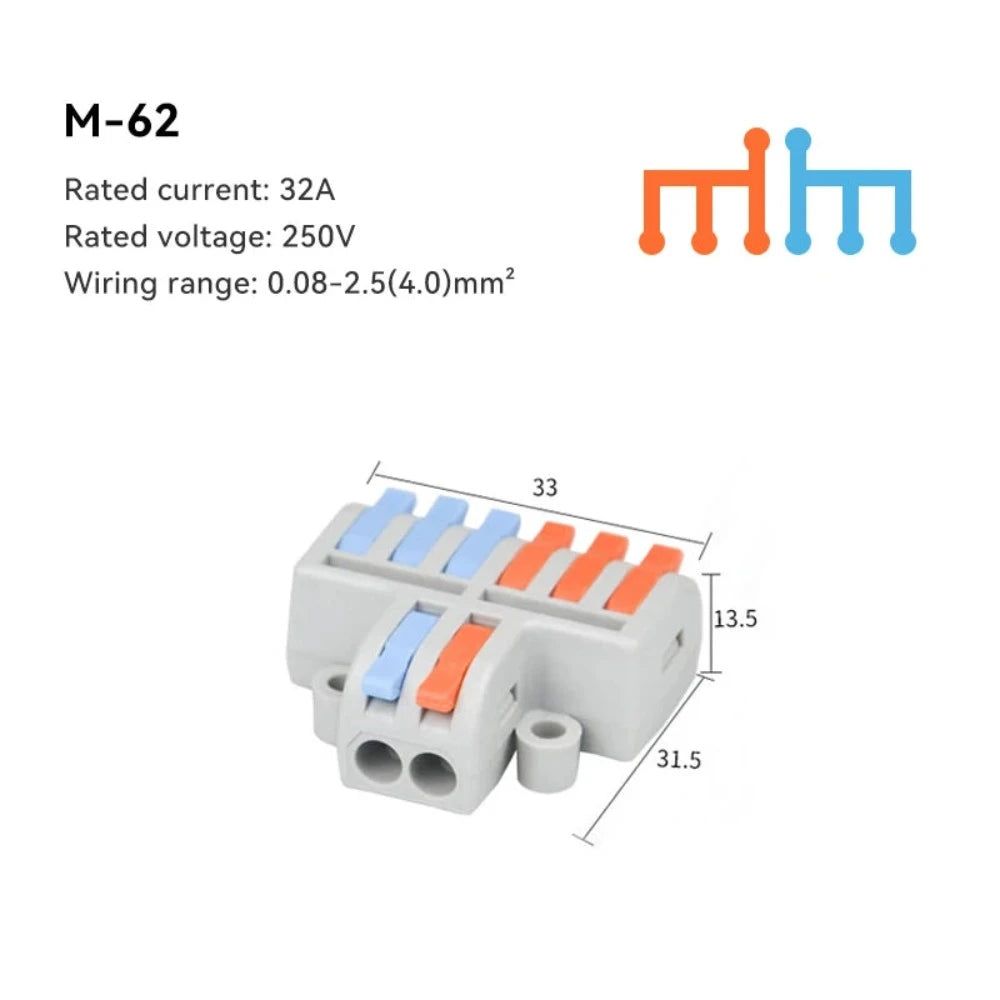 10/30/50 PCS Mini Fast Wiring Cable Connectors Universal Compact Splitter Electrical Conductors Push-in Home Terminal Block