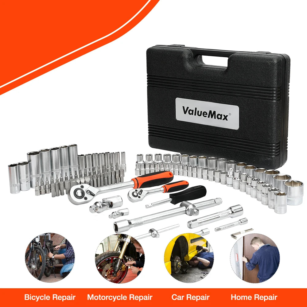 Juego de Herramientas de Reparación ValueMax 27-122PC - Kit de Llaves de Taller en Casa