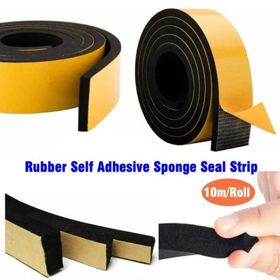 EVA Rubber Sponge Door Window Seal Strip Soundproof Anti-collision Self Adhesive Tape Wall Insulation Acoustic Foam