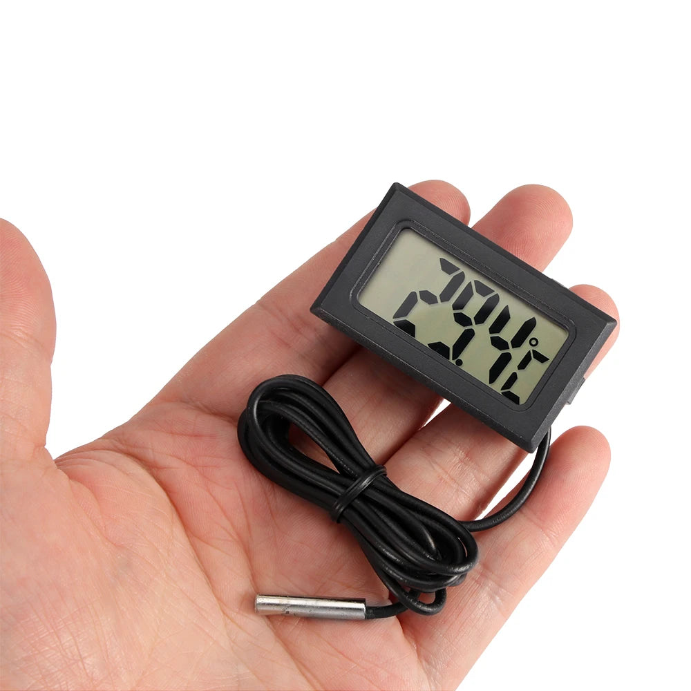 Mini thermomètre numérique LCD avec sonde étanche, de -50 °C à 110 °C, pour aquarium, voiture, bain-marie, testeur de température avec capteur intégré
