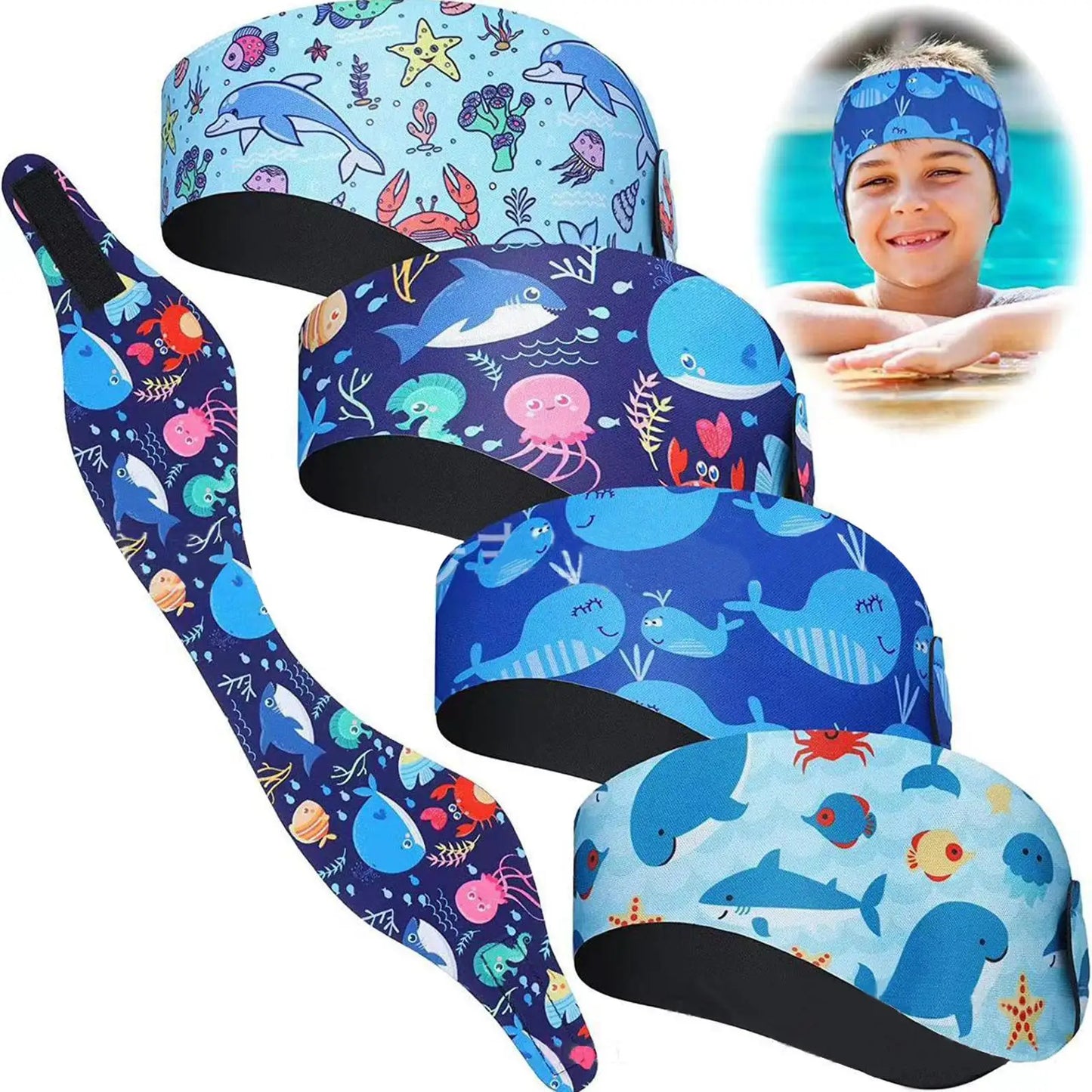Adjustable Swimming Ear Hair Band for Water Sports Bathing Surfing