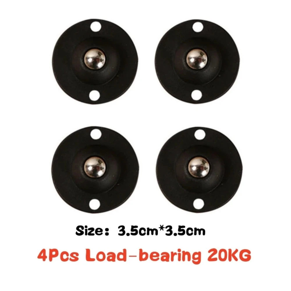4Pcs Furniture Casters Wheels Heavy Duty Ball Pulley Self Adhesive Stainless Steel 360° Rotation Universal Wheel Load 20/200Kg
