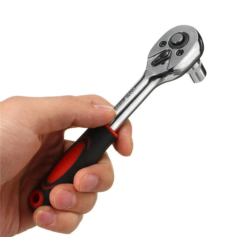Set di Chiavi a Cricchetto da 12 pezzi con Asta di Estensione – Boccole da 1/4", 3/8", 1/2"