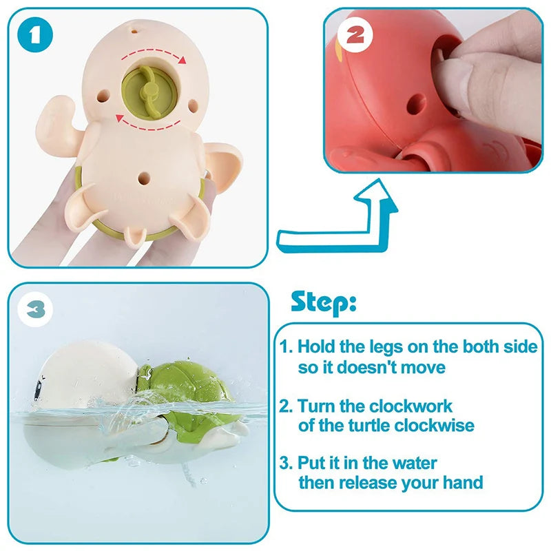 Ensemble de jouets de bain mécanique tortue nageuse et baleine