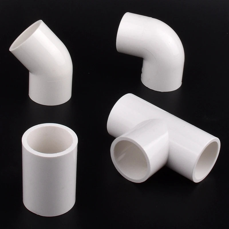 White PVC Multi-Way Connector: 20~50mm Water Pipe Fittings for Garden, Aquarium, and Tank Supplies