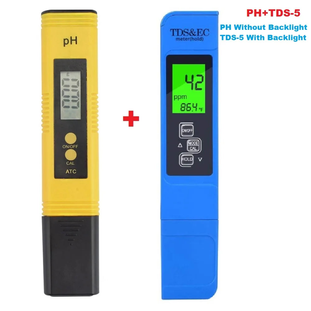 Miernik TDS i miernik pH Cyfrowy tester jakości wody do wody pitnej, akwariów, hydroponiki i basenów