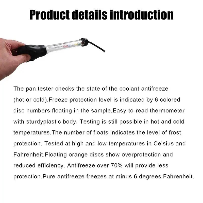 Automotive Antifreeze Tester Fluid Coolant Tester Hydrometer Instruments