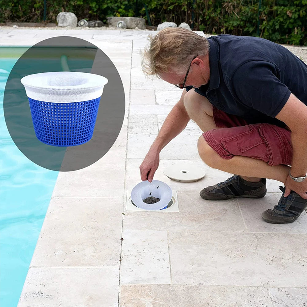 Reusable Pool Skimmer Socks, Ultra-Fine Nylon Mesh Filter Savers for Debris, Leaves, and Hair, Fits In-Ground and Above-Ground Pool Baskets