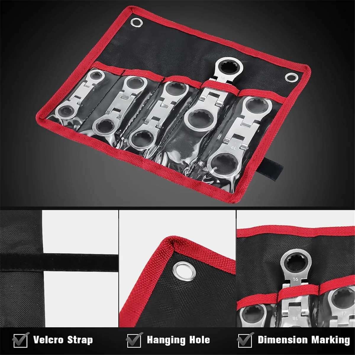 stubby flex head ratchet wrench set in use
