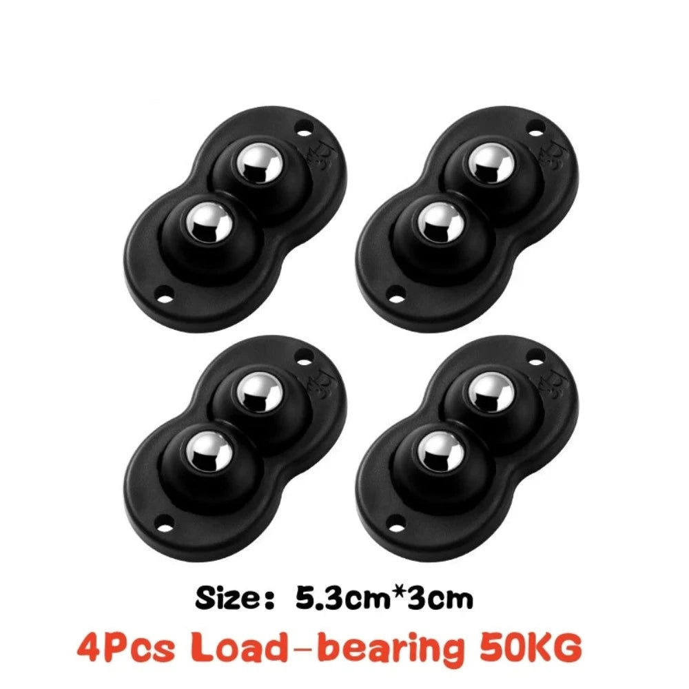 4Pcs Furniture Casters Wheels Heavy Duty Ball Pulley Self Adhesive Stainless Steel 360° Rotation Universal Wheel Load 20/200Kg