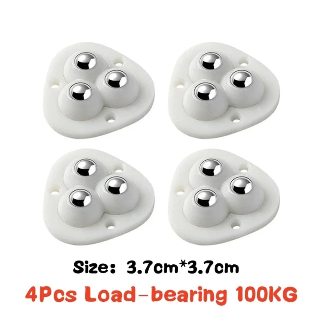 4Pcs Furniture Casters Wheels Heavy Duty Ball Pulley Self Adhesive Stainless Steel 360° Rotation Universal Wheel Load 20/200Kg