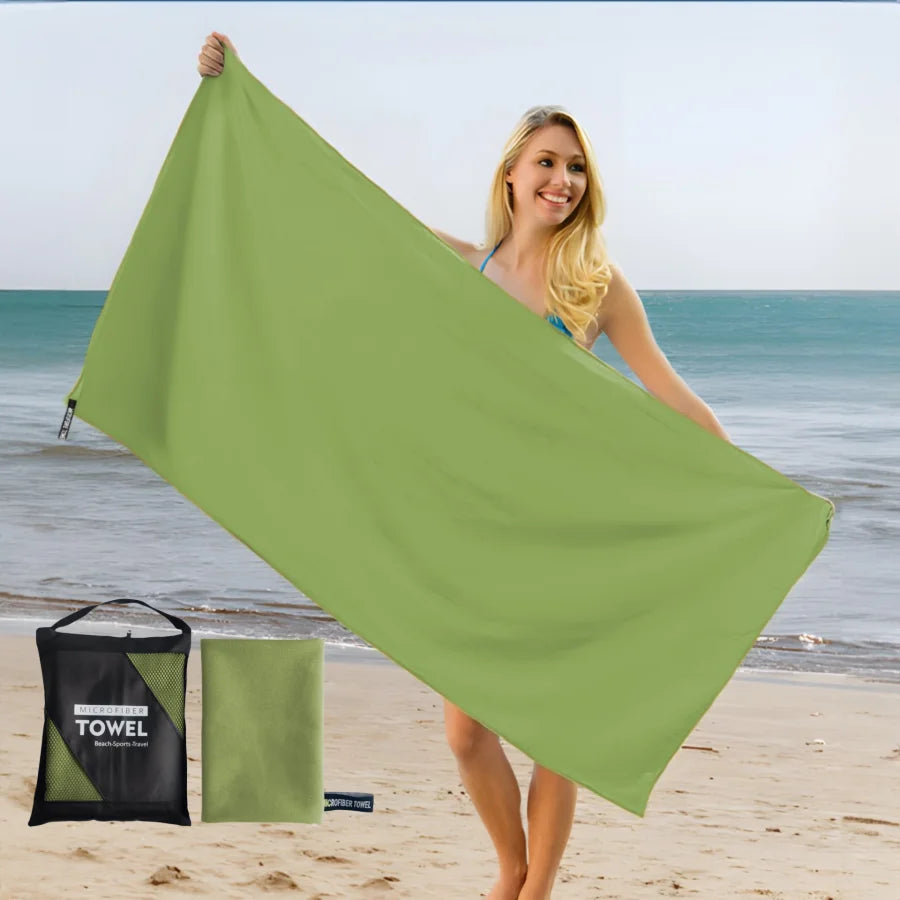 Duży ręcznik plażowy z mikrofibry dla dorosłych 31,5 x 71 cali, bez piasku, szybkoschnący, superchłonny, lekki ręcznik podróżny na basen lub plażę