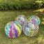 Colorful Striped Transparent Inflatable Beach Ball for Beach, Pool, and Party Games (Ages 14+）