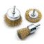 3-Piece Steel Wire Brush Set for Woodworking - T-Shaped, Bowl-Shaped, Pen-Shaped