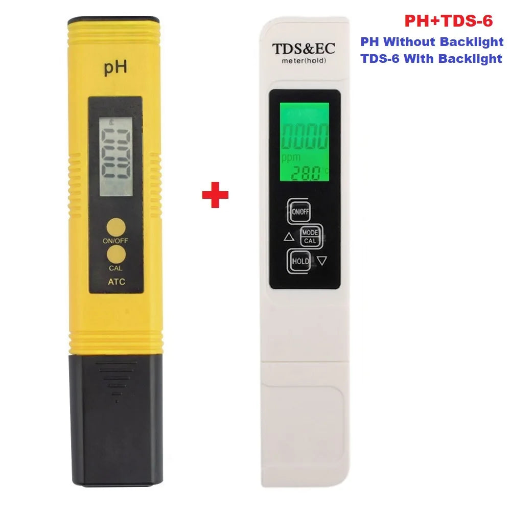 Miernik TDS i miernik pH Cyfrowy tester jakości wody do wody pitnej, akwariów, hydroponiki i basenów